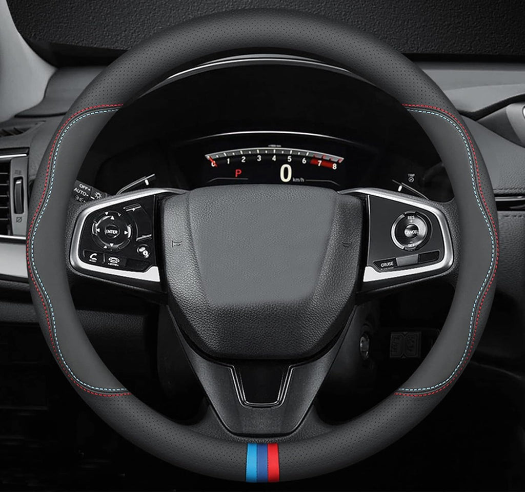 15 Inch Car Leather Steering Wheel Cover, Automotive Accessories Elastic Breathable Anti-Slip Soft Wheel Protector Fits Men and Women, Suitable for SUVs, Trucks, Vehicles and RVs
