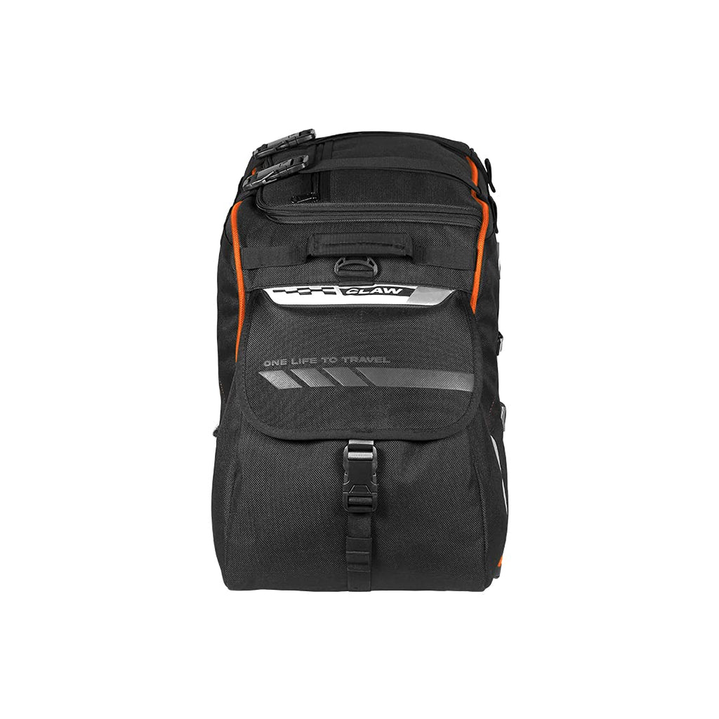 ViaTerra 100% Waterproof Claw Motorcycle Tailbag (72 LTR) (Orange) | Inclusive of Inner Waterproof Liner + Outer rain/dust Cover I Fits Most Bikes