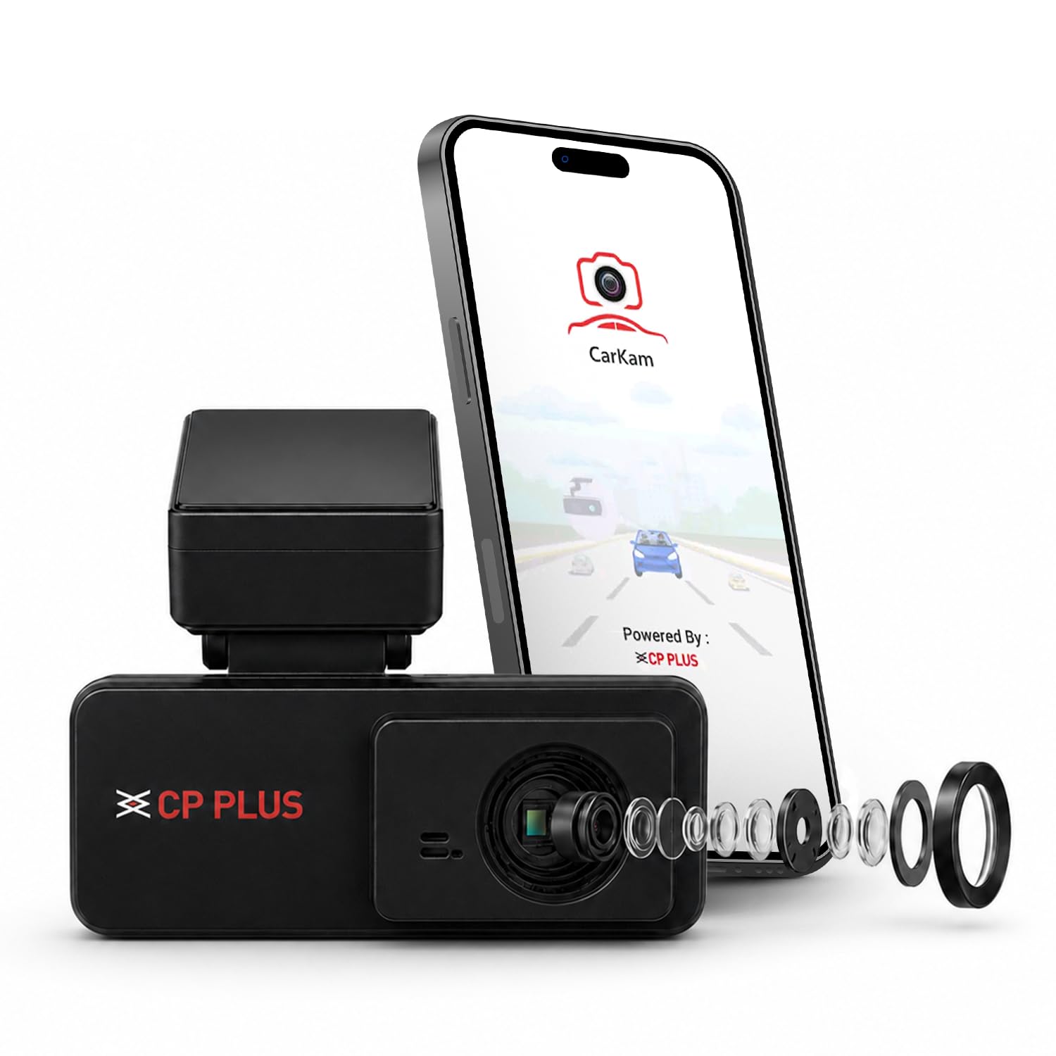 CP PLUS Dash Cam for Car CP-F34 | 3MP Dashcam for Car with GPS | WiFi Dashcam | G-Sensor | 24/7 Parking Monitoring | Car Dashcam Supports 1TB SD Card