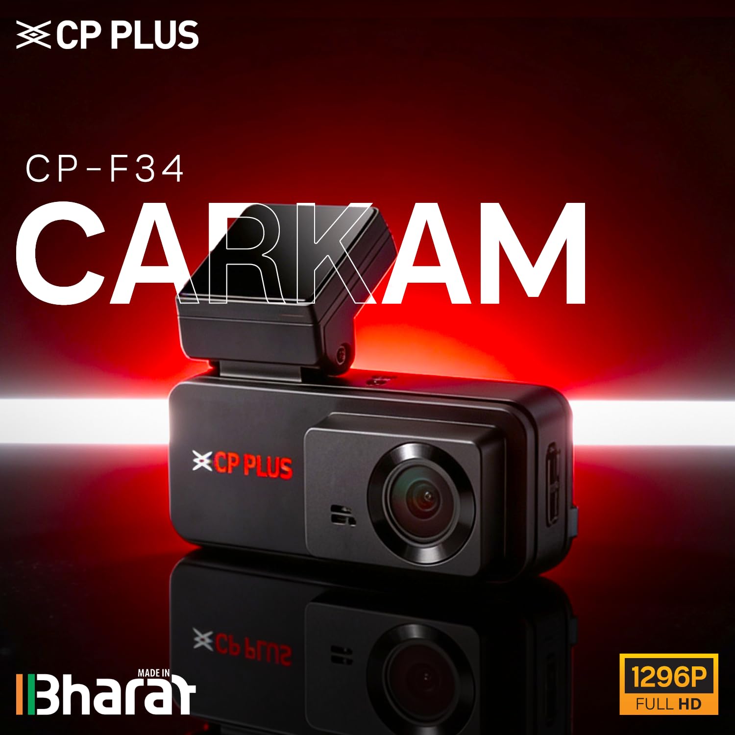 CP PLUS Dash Cam for Car CP-F34 | 3MP Dashcam for Car with GPS | WiFi Dashcam | G-Sensor | 24/7 Parking Monitoring | Car Dashcam Supports 1TB SD Card