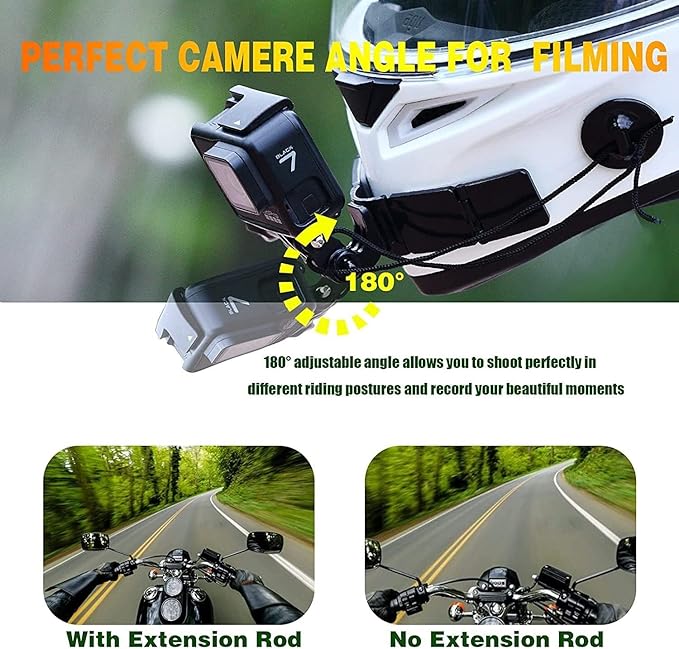 ADOFYS Full Face Motocross Helmet Chin Strap Mount Kit Compatible with GoPro, Sony Action Cam, Nikon, Garmin, Ricoh Action Cam, SJCAM
