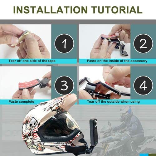 ADOFYS Full Face Motocross Helmet Chin Strap Mount Kit Compatible with GoPro, Sony Action Cam, Nikon, Garmin, Ricoh Action Cam, SJCAM