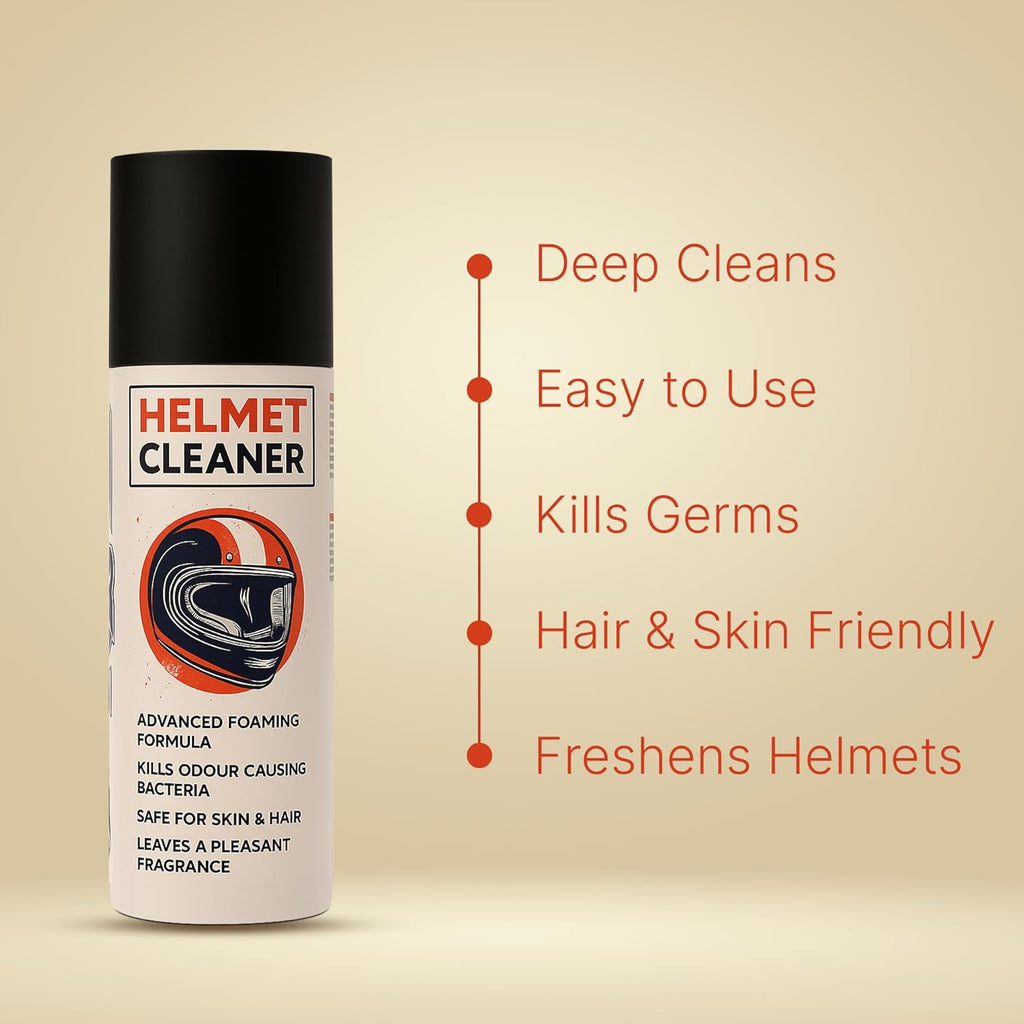 ShineXPro Helmet Cleaner Spray - 125mL - Anti-Bacterial Foaming Helmet Cleaner Spray, Safe For Skin & Hair - Deep Cleans Helmet Interior & Removes Bad Odor