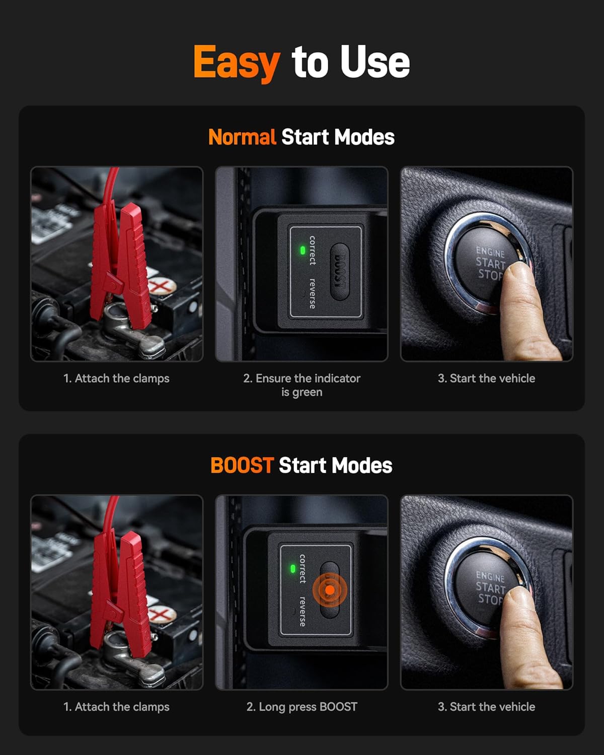 WOLFBOX Portable Car Jump Starter 2000A with Air Compressor for Car, 150PSI Tyre Inflator, 37Wh Battery Booster for Up to 5L Petrol Engine, 12V Jump Starter with Cables, Boost Mode & LED Light