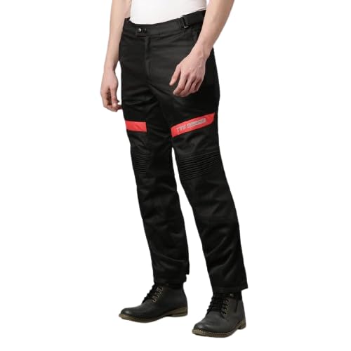 TVS Riding Pants for Men with CE Level-2 Knee Armor, High-Abrasion Resistance |Adjustable Comfort Fit Mesh for Ventilation|Day-Night Reflective Safety|Motorcycle Bike Accessories
