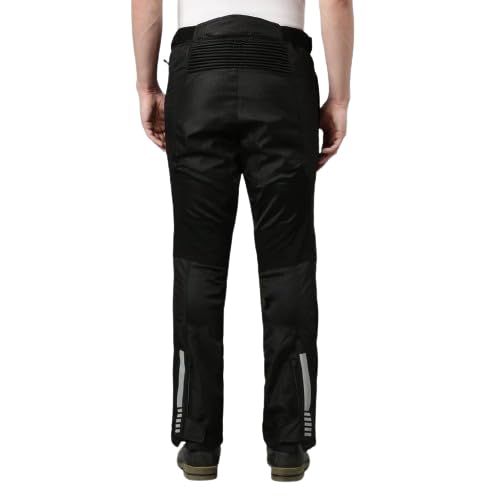 TVS Riding Pants for Men with CE Level-2 Knee Armor, High-Abrasion Resistance |Adjustable Comfort Fit Mesh for Ventilation|Day-Night Reflective Safety|Motorcycle Bike Accessories